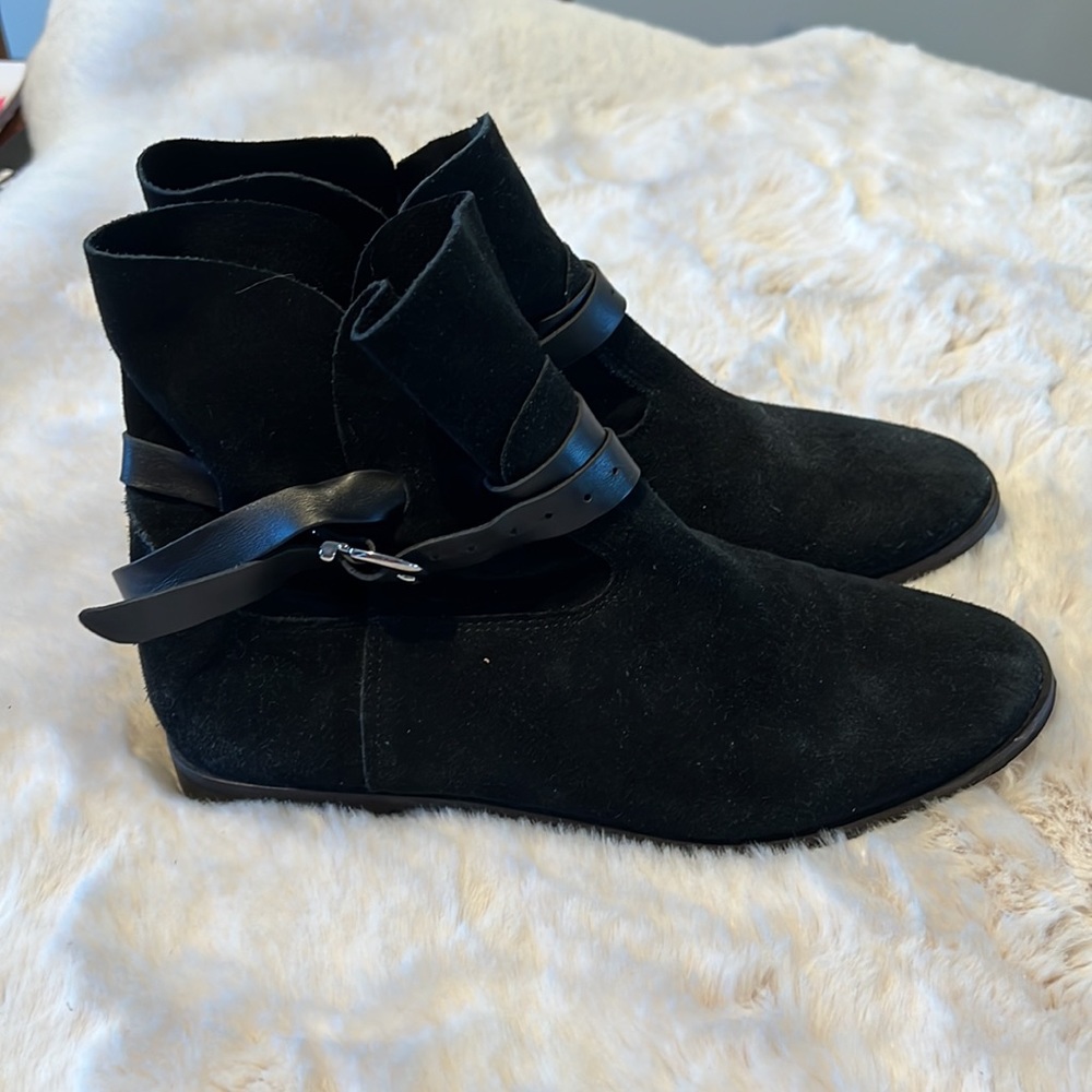 Jeffrey Cambell free people black suede boots, size 7.5